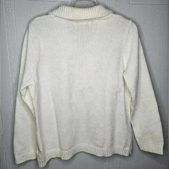 Lauren Ralph Lauren White Cotton Cropped Polo Knit Sweater Plus Womens 1X EUC - Picture 2 of 15